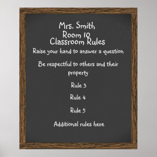 CUSTOMIZABLE Classroom Chalkboard Poster