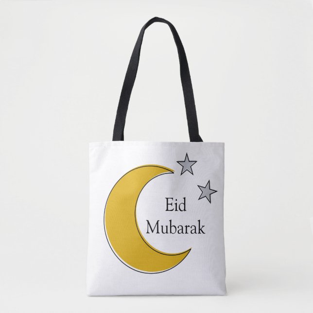 Customizable Eid Tote Bag with Crescent & Stars (Frente)