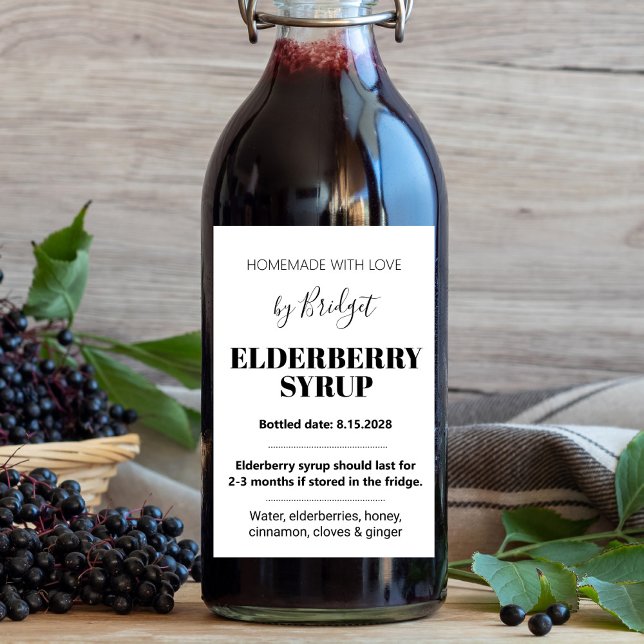 Customizable Elderberry Syrup Label ZEB_01trA (Criador carregado)
