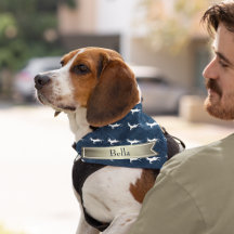 Customizable Faux Denim White Jumping Deer