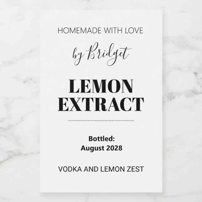 Customizable Lemon Extract Label (Rótulo Único)