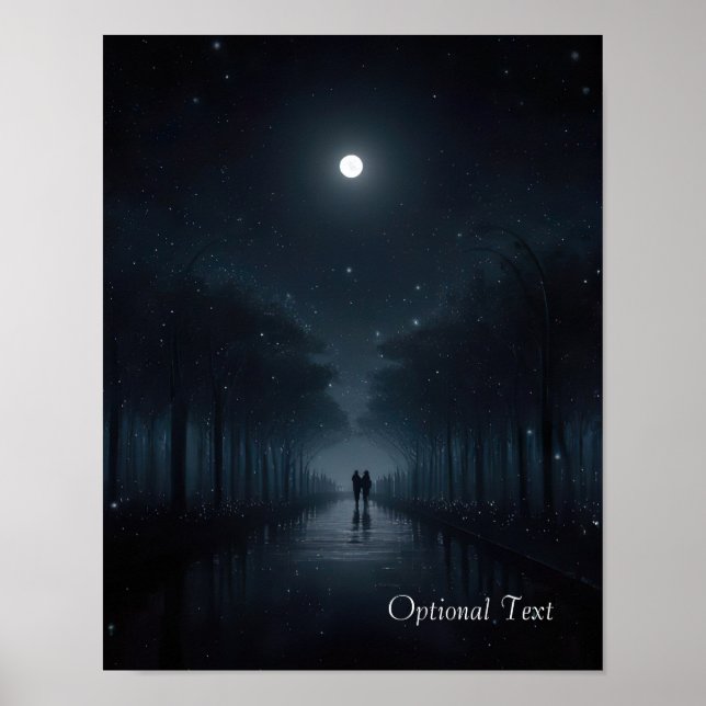 Customizable Midnight Stroll in Moonlight Poster (Frente)