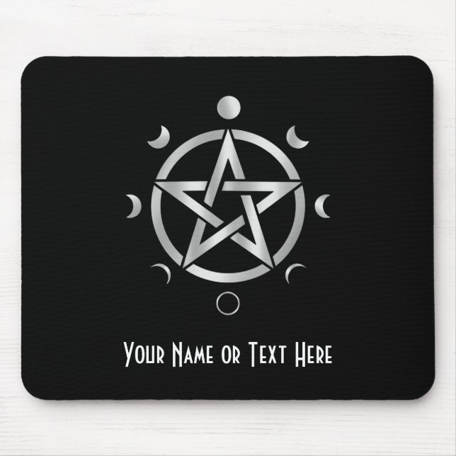 Customizable Pentacle Moon Phase Mouse Pad (Frente)