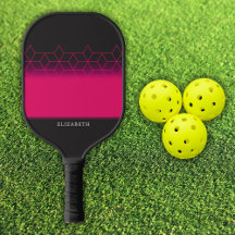 Customizable Pink Diamond Pattern Pickleball