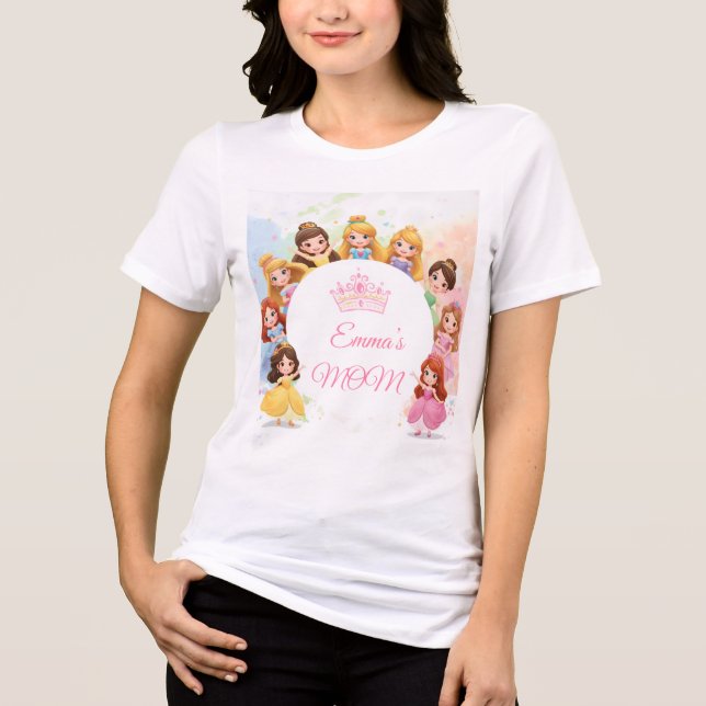 Customizable Princess Birthday T-Shirt for Mom (Frente)