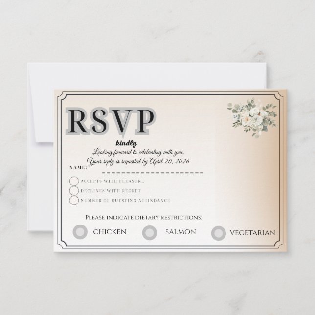 Customizable RSVP Card | Track Guest Attendance (Frente)