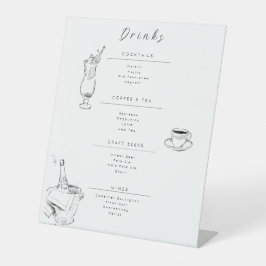 Customizable Wedding Drinks Menu Sign