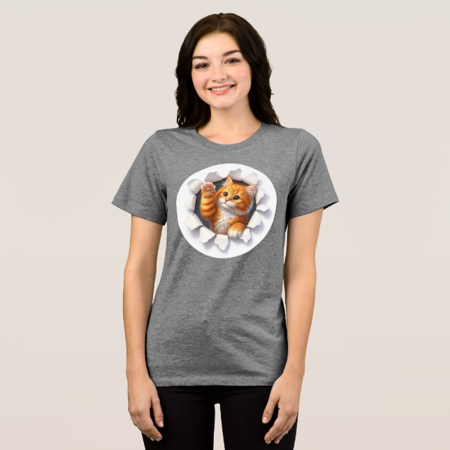 Customized Cat Designed Women T-Shirt (Frente Completa)