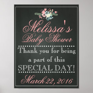 Customized Chalk Baby Shower Sign, Welcome Poster