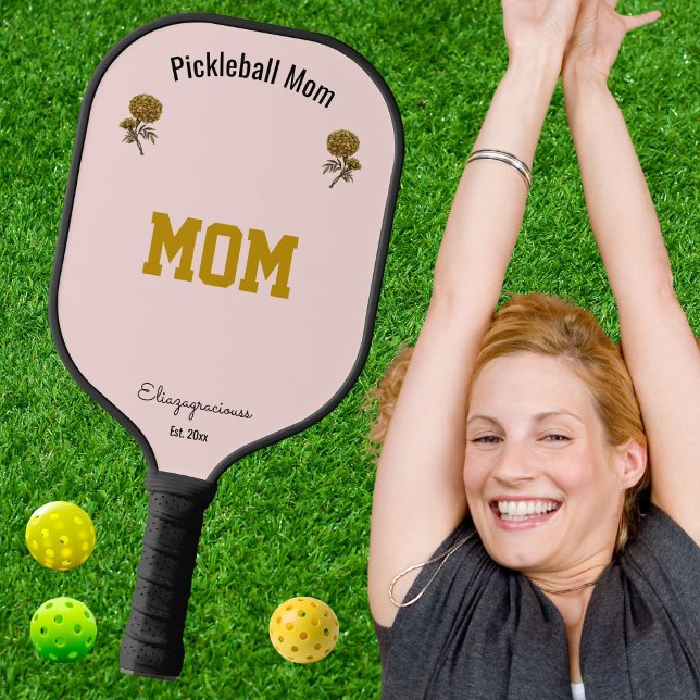 Customized Elegant Cute Pink Pickleball Mom Gift (Criador carregado)