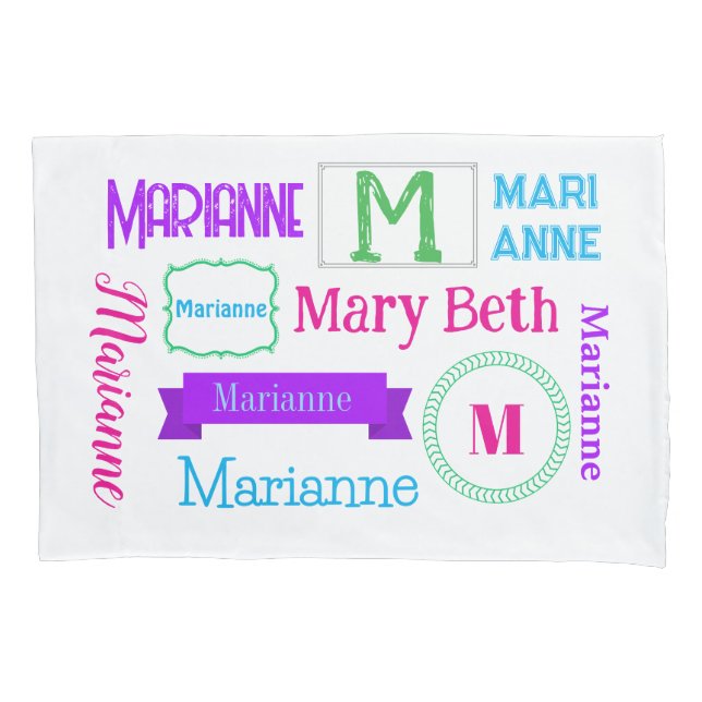Customized Name Pillowcase for Girls (Frente)