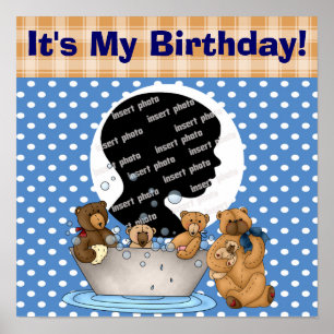 Customized Teddy Bear Birthday Poster