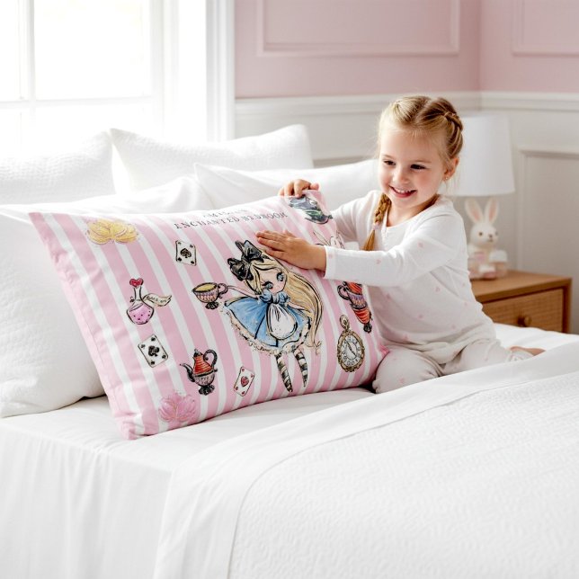 Cute Alice in Wonderland Pink Stripe Bedding (Criador carregado)