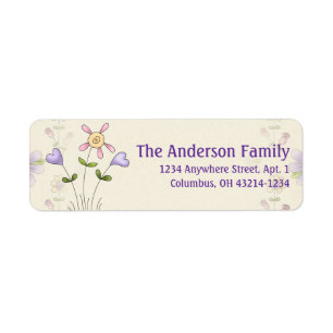 Cute Angel Antics Whimsy Flowers Endereço Etiqueta