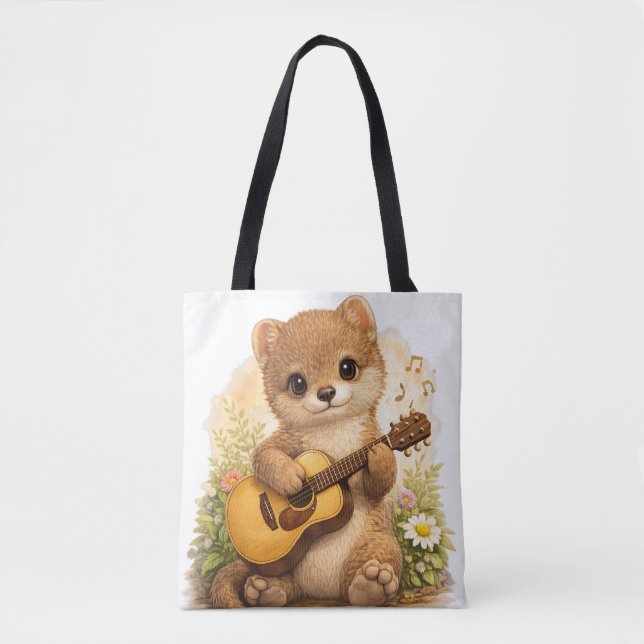 Cute Animal Guitar Tote Bag Kawaii Music (Frente)