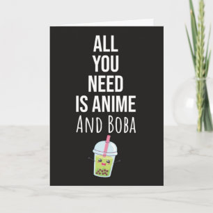 Cute Anime Cartões de Boba Bubble Tea Kaiwaii Otak