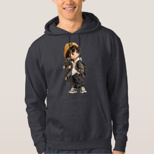 Cute Anime Skater Boy Chibi Moletom — Moda Urbana