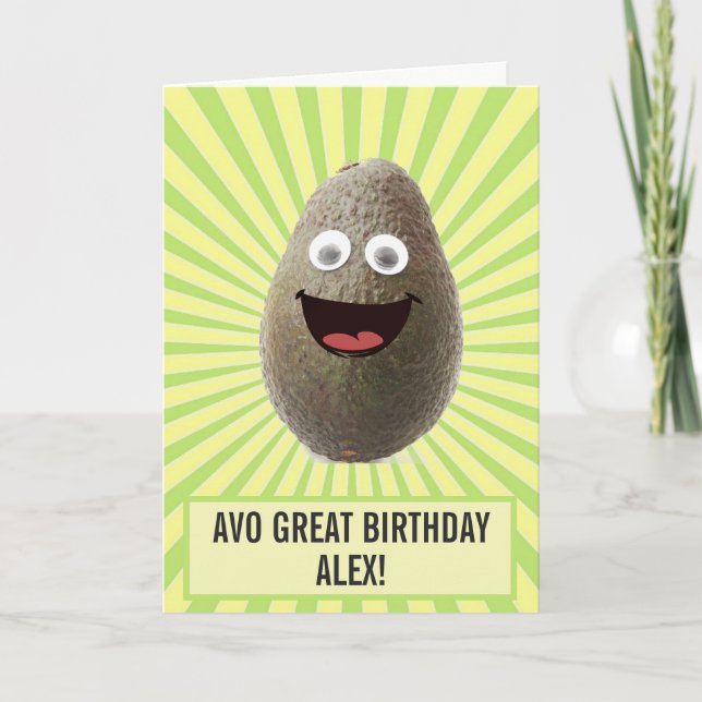 Cute Avocado Engraçado Tem Um Cartão De Aniversári (Frente)