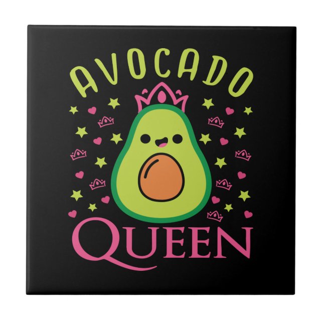 Cute Avocado Queen with Heart Keto Girl Cooking  (Frente)