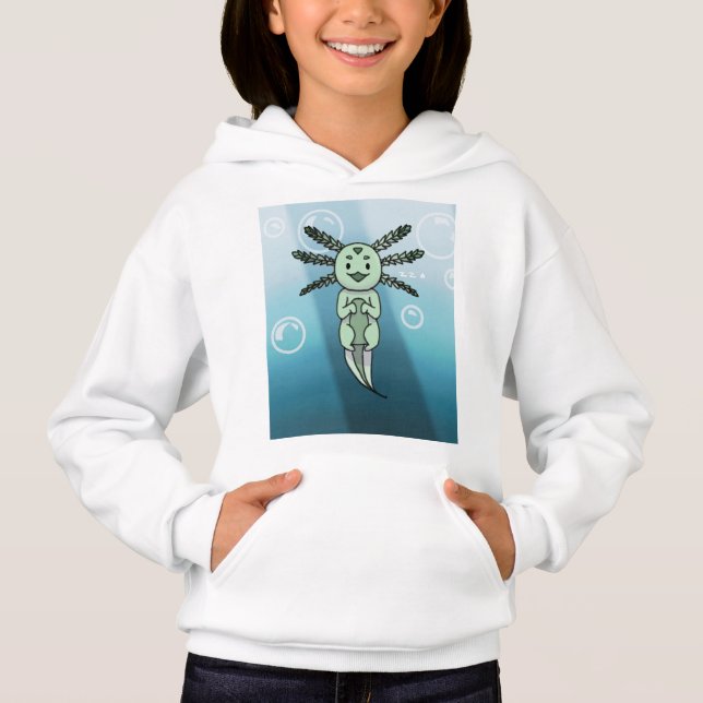 Cute Axolotl Kawaii Chibi Hoodie (Frente)
