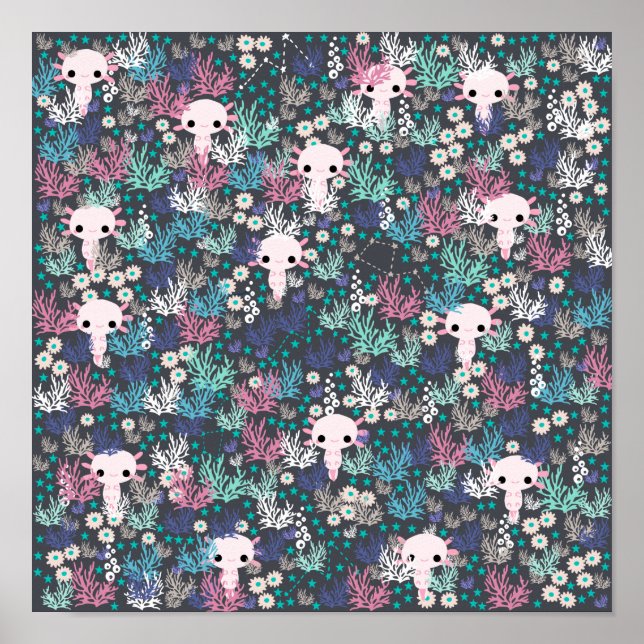 Cute Axolotl Poster (Frente)