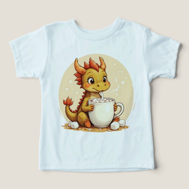 Cute Baby Dragon Hot Chocolate Kids Kawaii Cozy De (Design frontal)