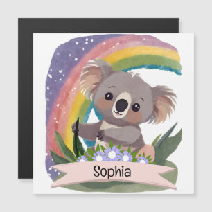 Cute Baby Koala Rainbow Nome Personalizado