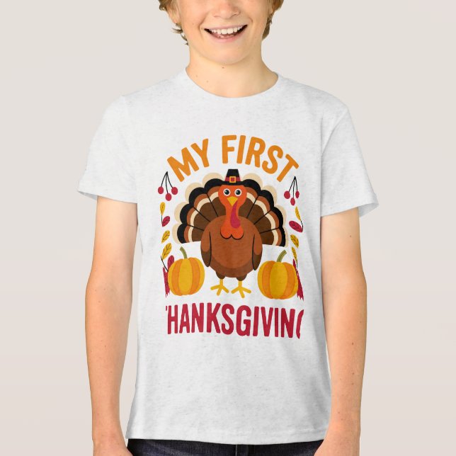 Cute Baby “My First Thanksgiving” Turkey Design  (Frente)
