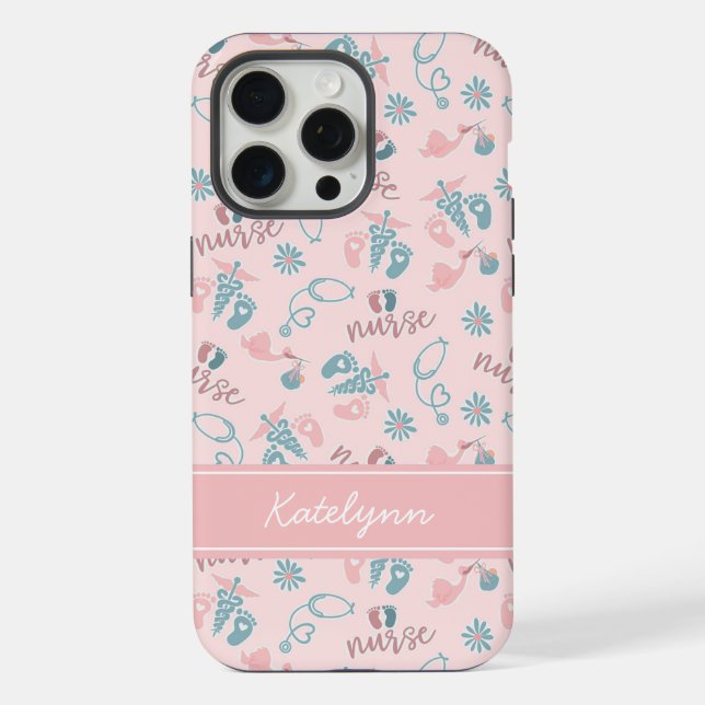 Cute Baby Nurse Phone Case | Personalized Name (Verso)