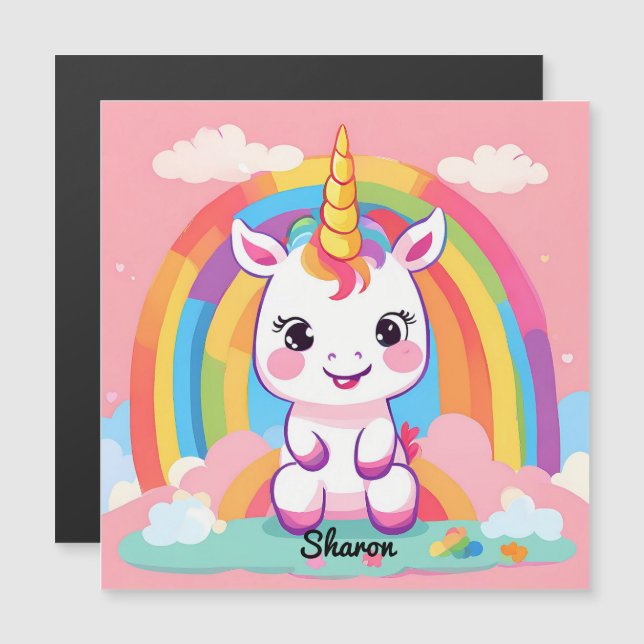 Cute Baby Unicorn Rainbow (Frente/Verso)