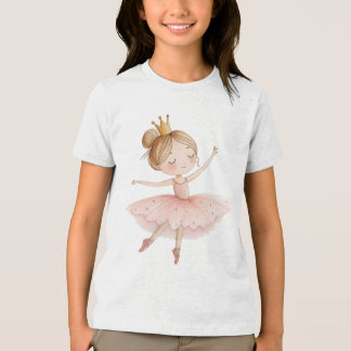 Cute Ballerina Starry Tutu Gold Crown Watercolor