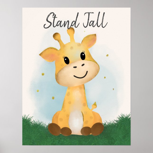 Cute Be Stand Alto Girafa Gênero Poster neutro (Frente)
