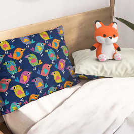 Cute Bird Pattern on Blue