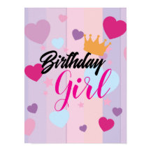 Cute birthday poster for little girls