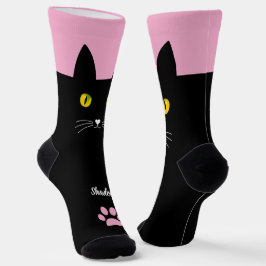 Cute Black Cat Socks Gift for Cat Lovers