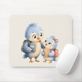Cute Blue Bird Desk Mouse Pad