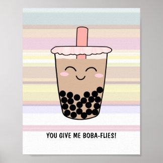 Cute Boba Milk Tea Pun Poster