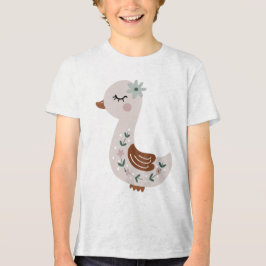 Cute Boho Goose with Floral Details Pastel