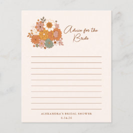Cute Boho Retro Floral Chá de panela Advice Brid