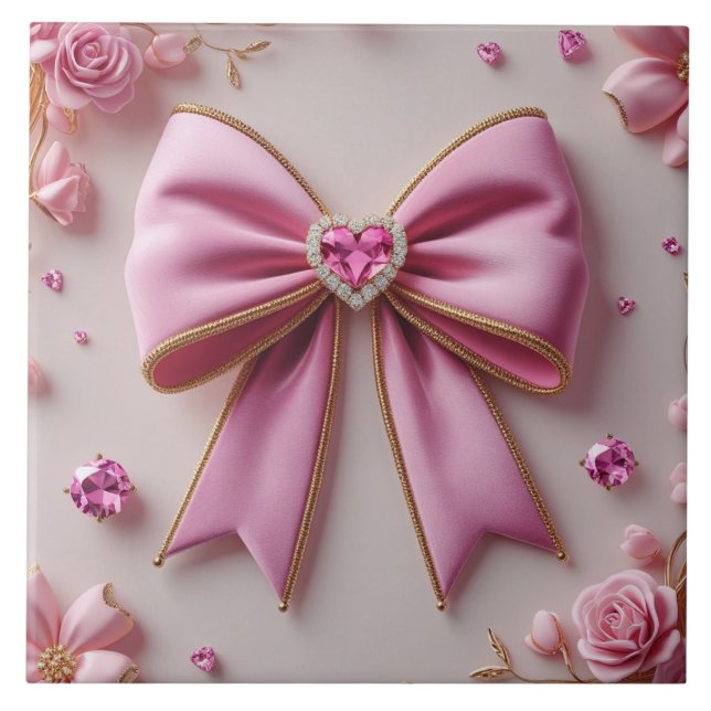 Cute bow Ceramic Tile (Frente)