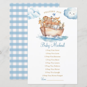 Cute Boy Noah's Ark Chá de fraldas Prayers for Bab