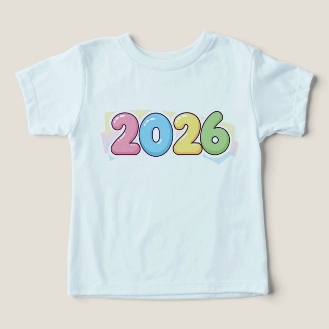 Cute Bubble 2026 Typography – Candy Gloss Pastel  (Design frontal)