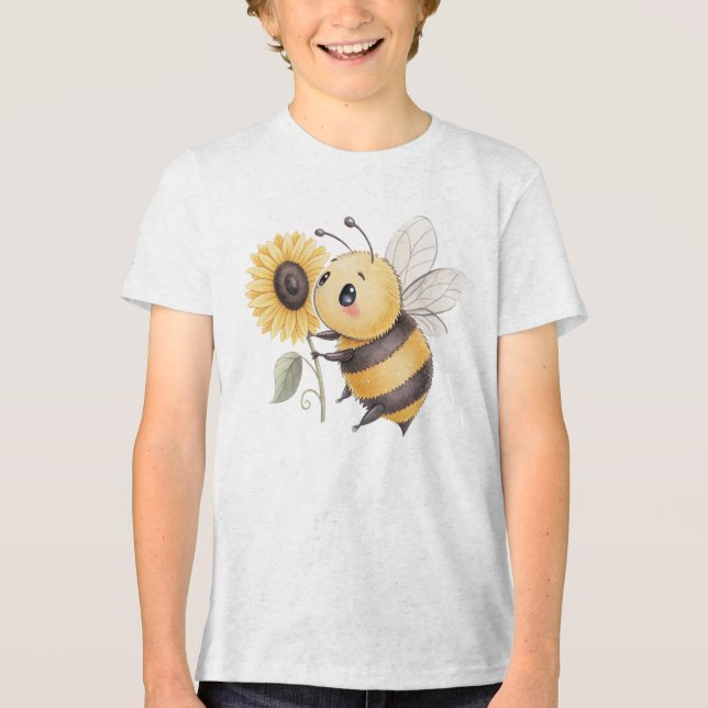 Cute Bumblebee with Sunflower Illustration (Frente)