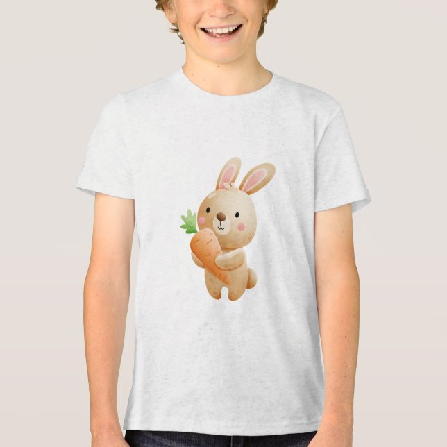 Cute Bunny Holding Carrot Illustration (Frente)