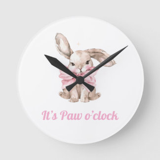 Cute Bunny "It's Paw O'clock" Relógio