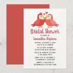 Cute Burgundy Convite de Chá de Noiva Pombinhos Ve