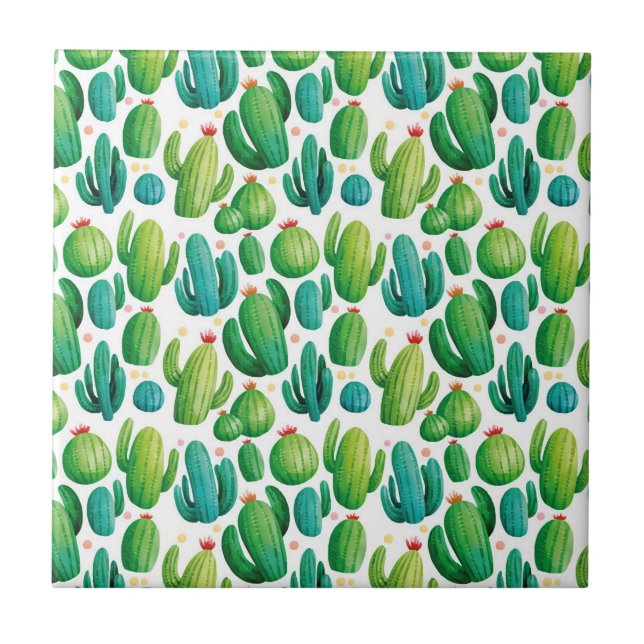 Cute Cactus Seamless Pattern (Frente)