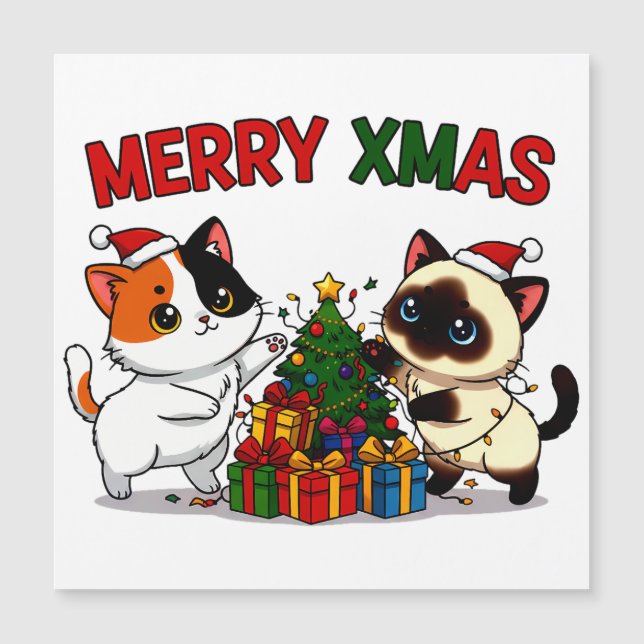 Cute Calico & Siamese Kitten Gift (Frente)