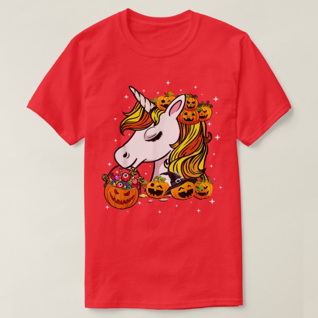 Cute Candy Corn Unicorn Halloween Top  (Frente do Design)