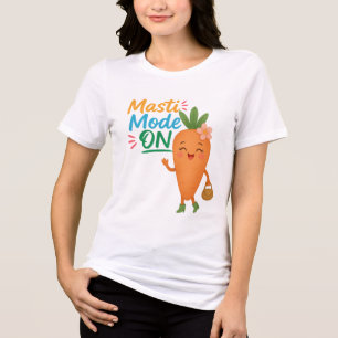 Cute Carrot Masti Mode ON Tri-Blend Feminino